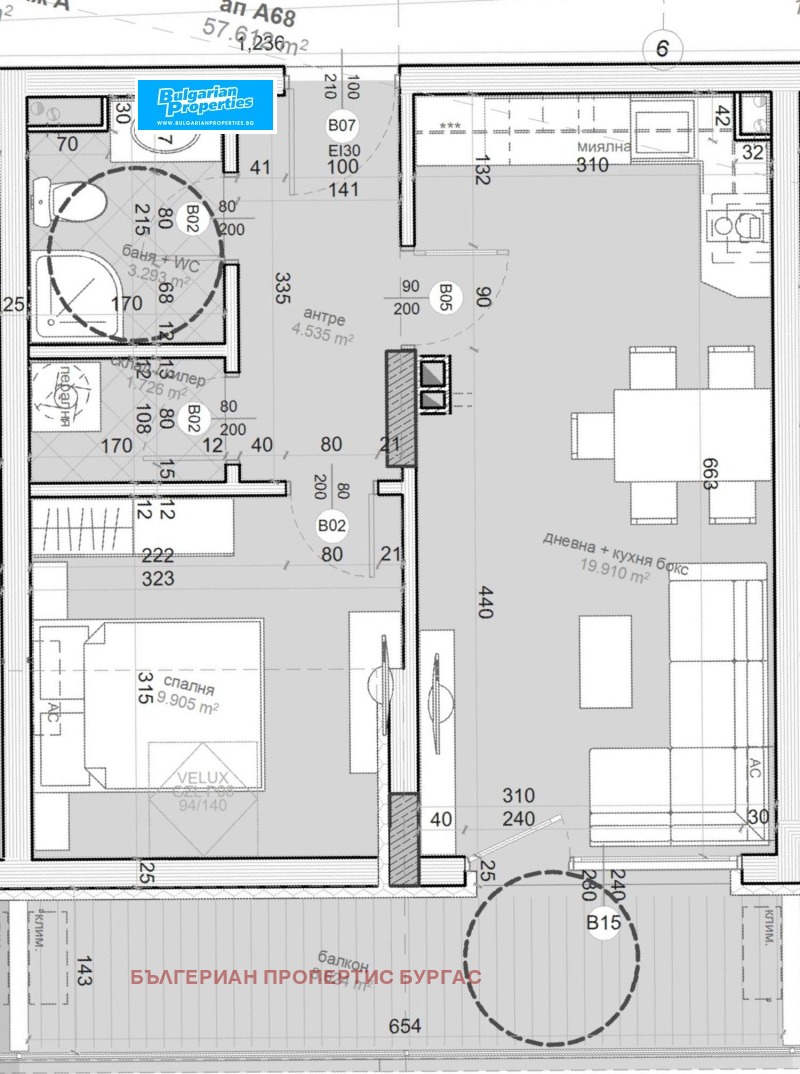 Продава 2-СТАЕН в град Бургас, Меден рудник - зона В - 65 кв.м / 65 730 € » 128 556.71 лв., БЪЛГЕРИАН ПРОПЕРТИС БУРГАС
