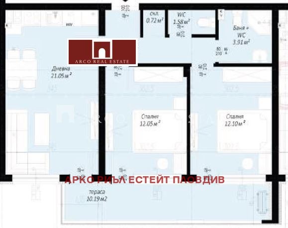 De vânzare  2 dormitoare Plovdiv , Belomorsci , 90 mp | 38193005 - imagine [11]