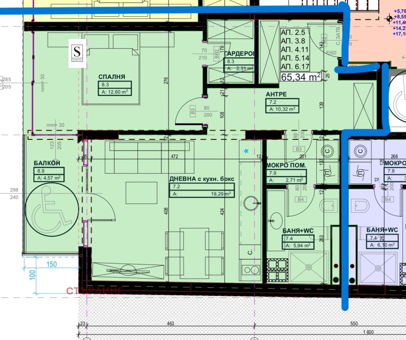 In vendita  1 camera da letto Sofia , Tsentar , 87 mq | 48787007 - Immagine [2]