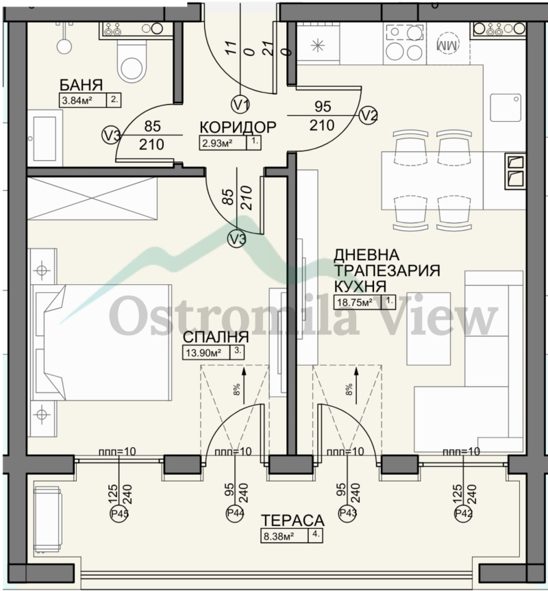 Продава 2-СТАЕН, гр. Пловдив, Остромила, снимка 2 - Апартаменти - 52520186