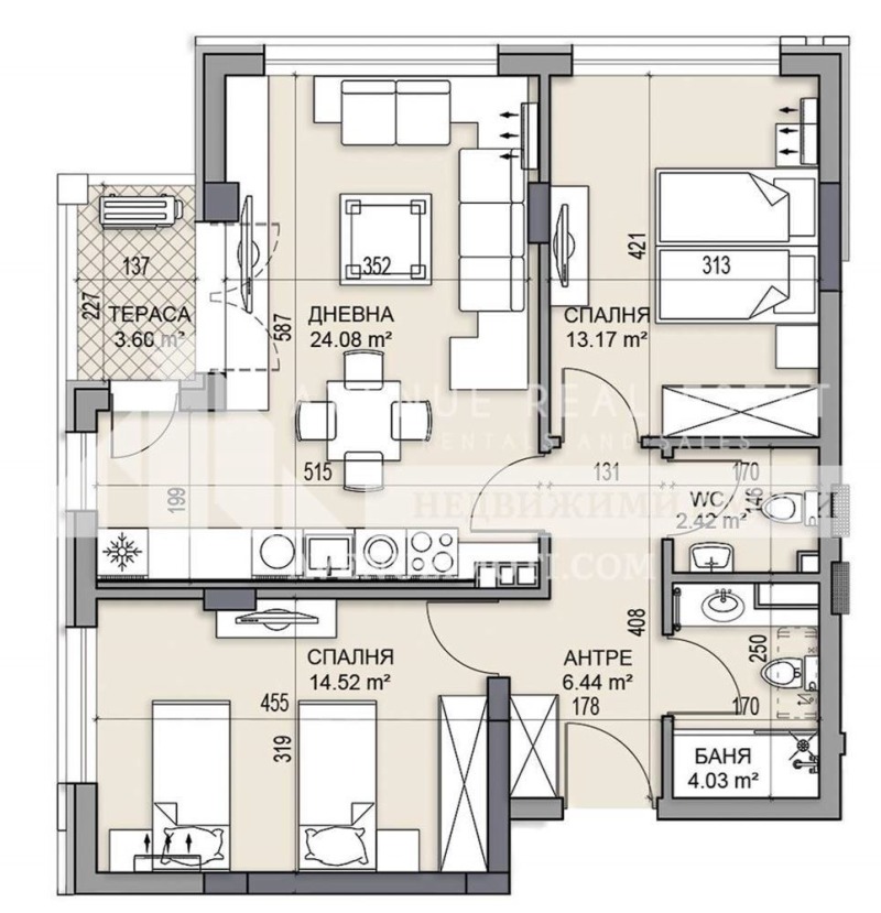 In vendita  2 camere da letto Plovdiv , Gagarin , 99 mq | 29626288 - Immagine [2]