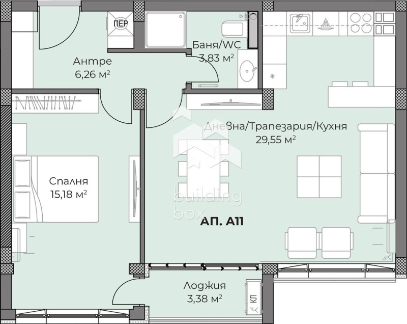 Продаја  1 спаваћа соба Пловдив , Христо Смирненски , 82 м2 | 84519087 - слика [2]