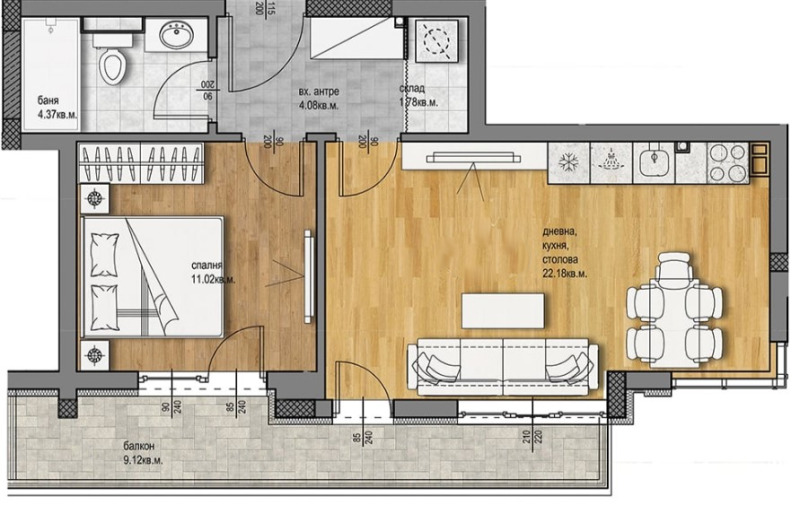 À venda  1 quarto Plovdiv , Hristo Smirnenski , 68 m² | 84662462 - imagem [3]