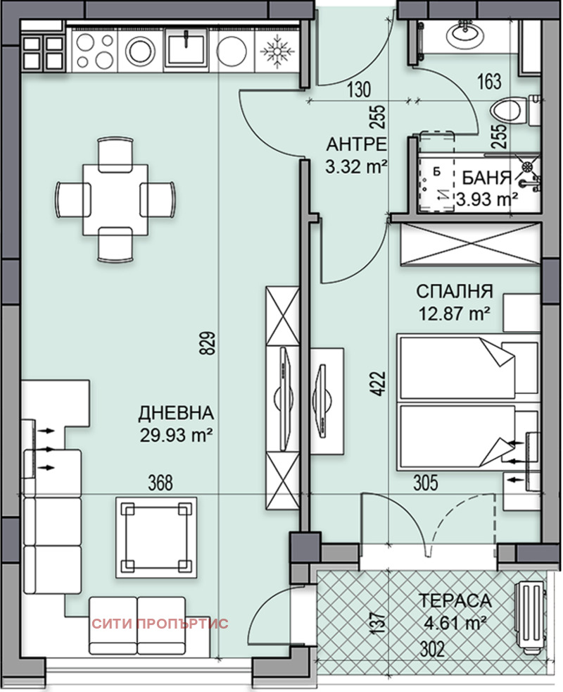 Na prodej  1 ložnice Plovdiv , Gagarin , 77 m2 | 16588343