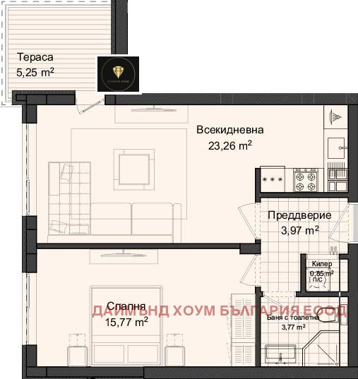 De vânzare  1 dormitor Plovdiv , Gagarin , 74 mp | 85289791 - imagine [2]