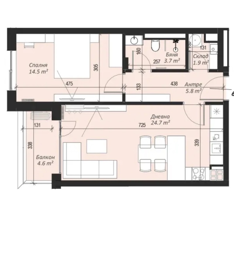 Satılık  1 yatak odası Sofia , Krastova vada , 76 metrekare | 78291006
