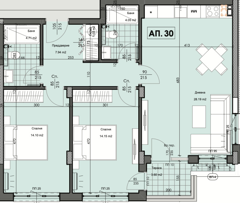 À venda  2 quartos Plovdiv , Karchiiaka , 112 m² | 41087557 - imagem [3]