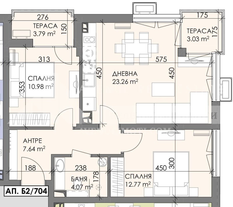 Satılık  2 yatak odası Burgas , Meden rudnik - zona B , 95 metrekare | 80140127 - görüntü [2]