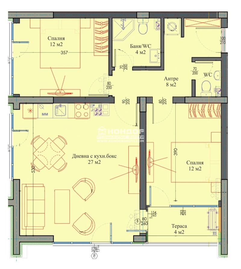 De vânzare  2 dormitoare Plovdiv , Traciia , 99 mp | 67333721 - imagine [4]