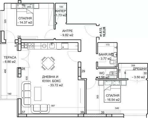 Продава 3-СТАЕН, гр. Пловдив, Младежки Хълм, снимка 3 - Апартаменти - 52709542