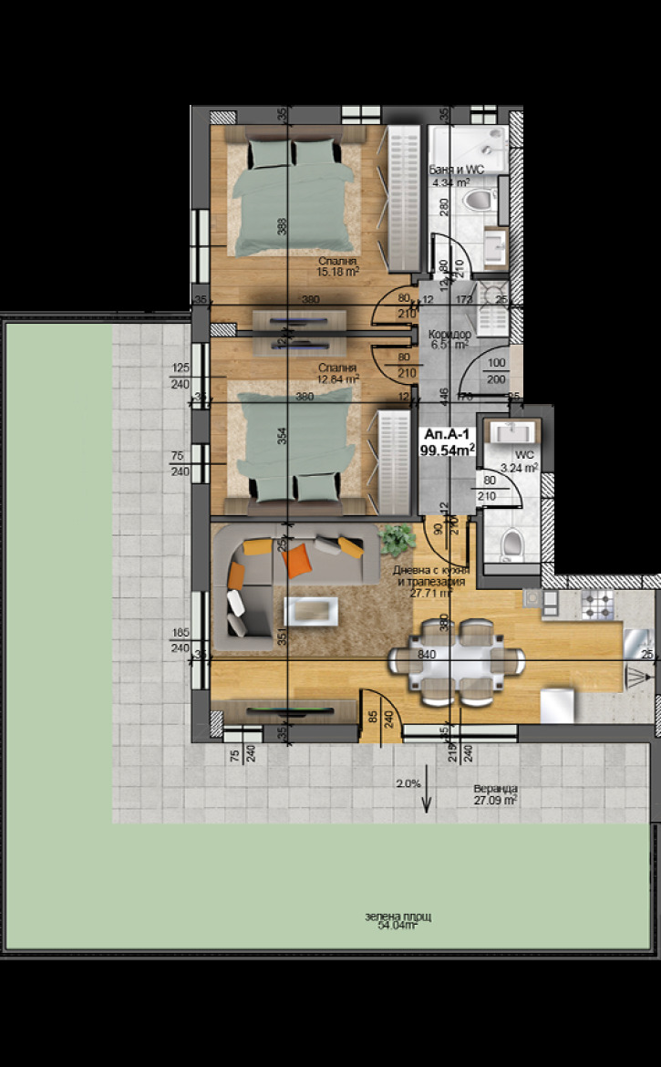 Продава 3-СТАЕН, гр. Пловдив, Христо Смирненски, снимка 2 - Апартаменти - 54751188