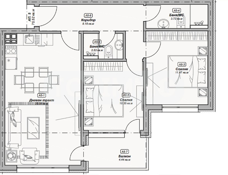 Продава 3-СТАЕН, гр. Варна, м-т Пчелина, снимка 6 - Aпартаменти - 48401572