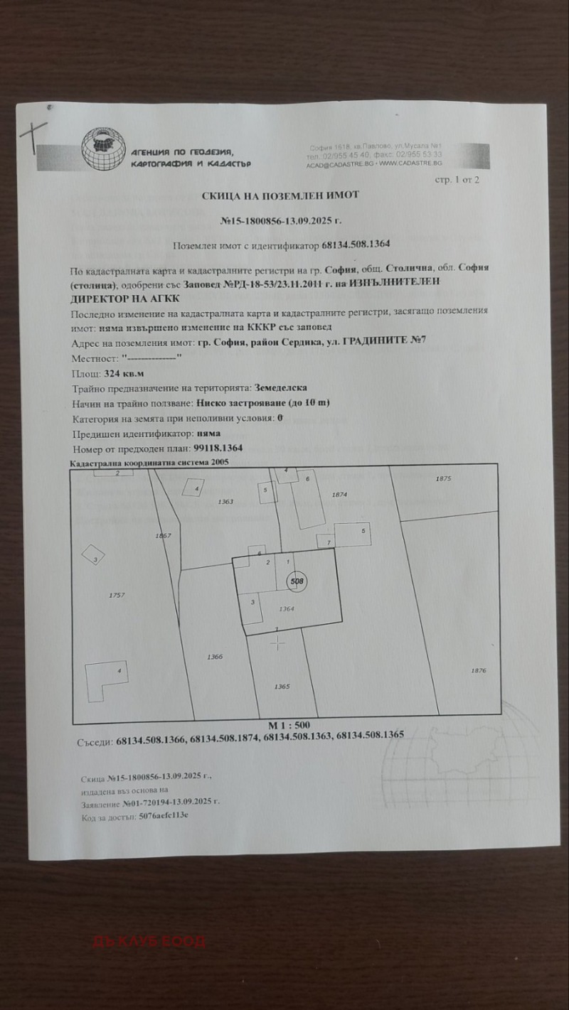 Продава ПАРЦЕЛ в град София, Орландовци - 325 кв.м / 65 000 € » 127 128.95 лв., ДЪ КЛУБ ЕООД