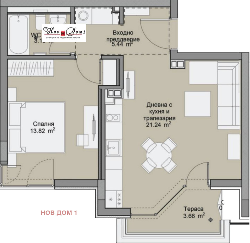 Продава  2-стаен, град София, Дружба 2 •  155 900 EUR • ID 59178724 — holmes.bg - [1] 