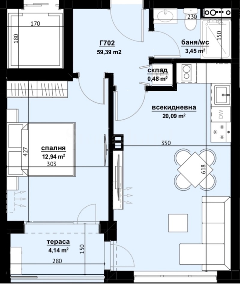 Zu verkaufen  1 Schlafzimmer Burgas , Izgrew , 59 qm | 84662019 - Bild [2]