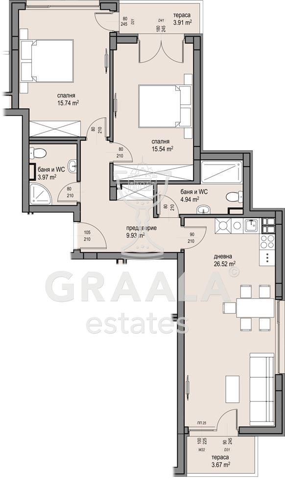Na prodej  2 ložnice Sofia , Malinova dolina , 134 m2 | 45891417 - obraz [2]