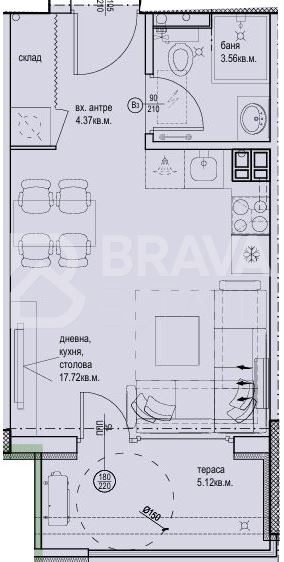 Продава 1-СТАЕН, гр. Пловдив, Христо Смирненски, снимка 2 - Апартаменти - 52876039