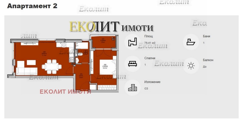 Продава  2-стаен, град София, Левски •  124 108 EUR • ID 65591956 — holmes.bg - [1] 