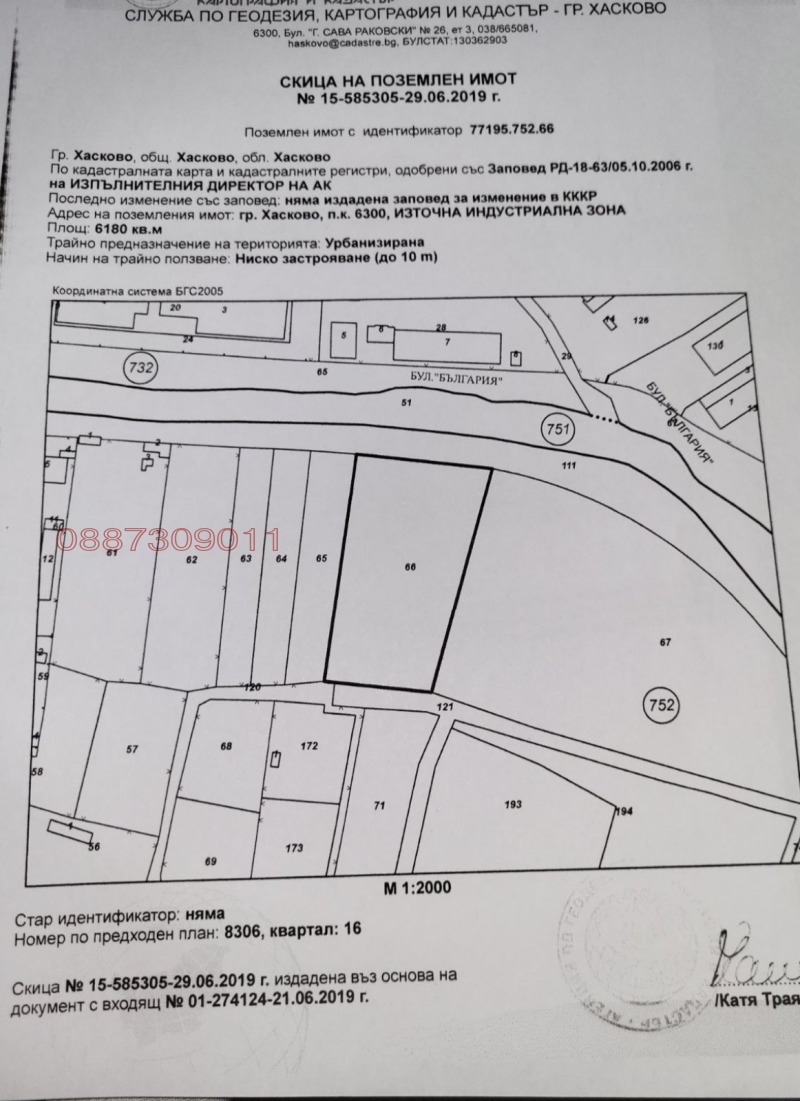 Продава ПАРЦЕЛ, гр. Хасково, Промишлена зона - Изток, снимка 2 - Парцели - 52784218