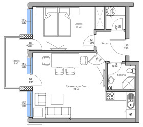 1 dormitorio Jristo Smirnenski, Plovdiv 1