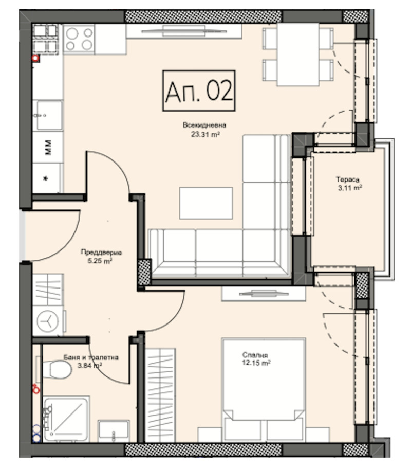 Продава 2-СТАЕН, гр. Пловдив, Христо Смирненски, снимка 2 - Aпартаменти - 47619485