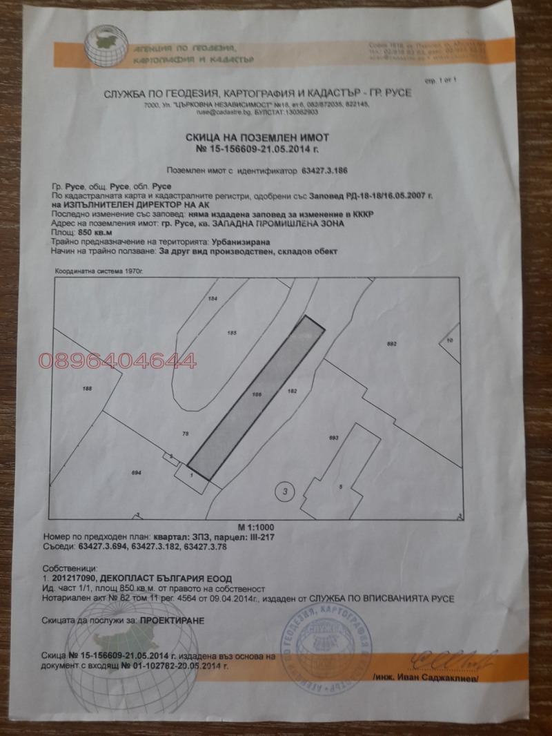 Продава ПАРЦЕЛ, гр. Русе, Промишлена зона - Запад