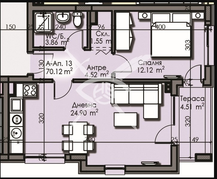 Продава  2-стаен град Бургас , Изгрев , 70 кв.м | 34345588