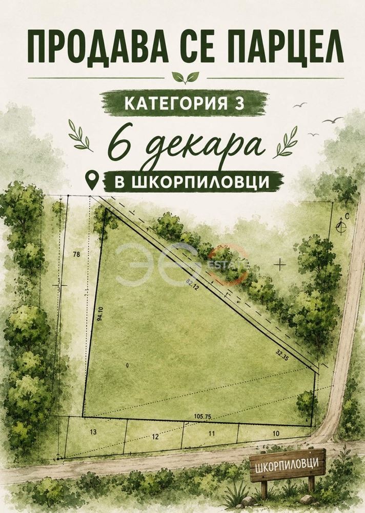 Продава ПАРЦЕЛ, с. Шкорпиловци, област Варна