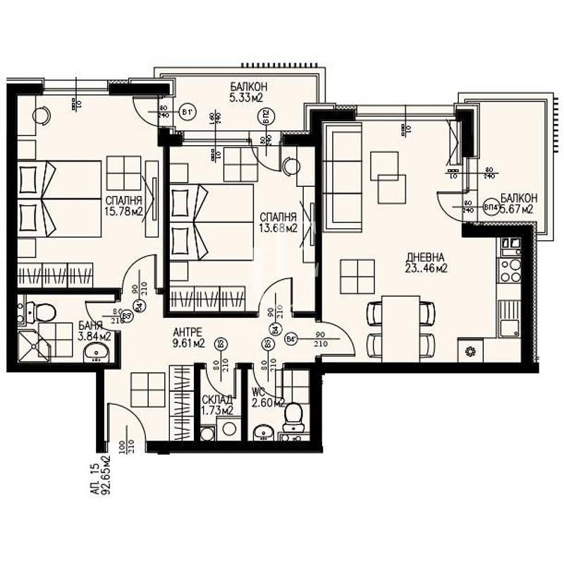 À venda  2 quartos Sofia , Dragalevci , 112 m² | 47325410 - imagem [2]