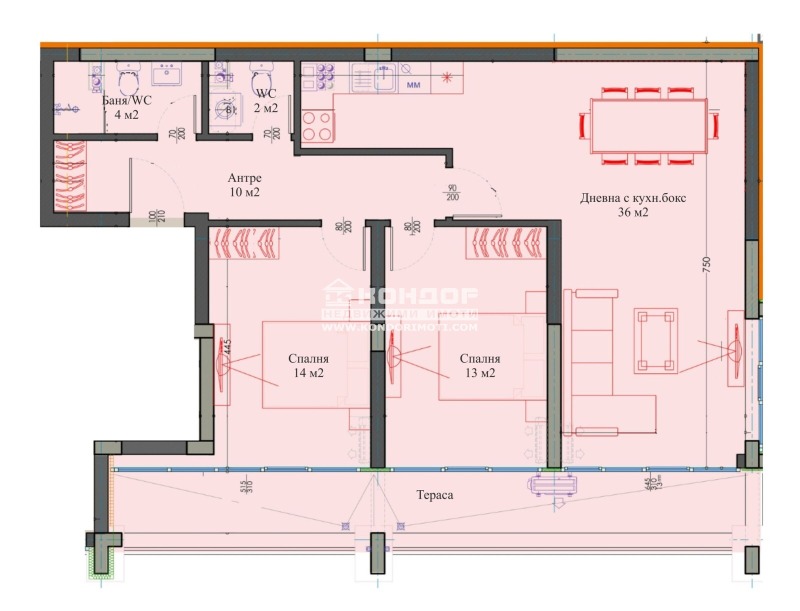 Myytävänä  2 makuuhuonetta Plovdiv , Trakija , 113 neliömetriä | 53934752 - kuva [3]