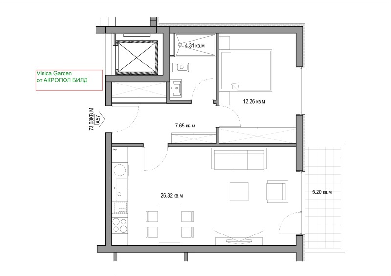 Продается  1 спальня Варна , Виница , 75 кв.м | 20820376 - изображение [10]