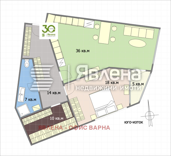 Zu verkaufen  1 Schlafzimmer Warna , k.k. Tschajka , 93 qm | 79796946