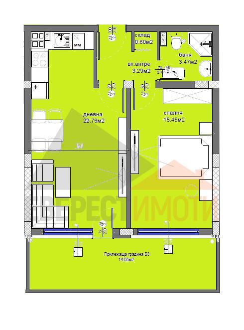 На продаж  1 спальня Пловдив , Христо Смирненски , 74 кв.м | 68045995 - зображення [2]