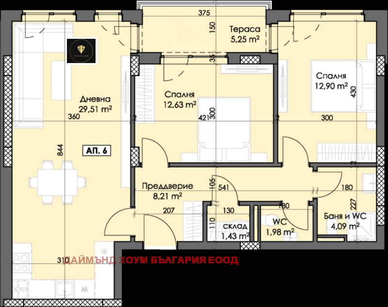 Eladó  2 hálószobás Plovdiv , Trakija , 107 négyzetméter | 61922377 - kép [2]