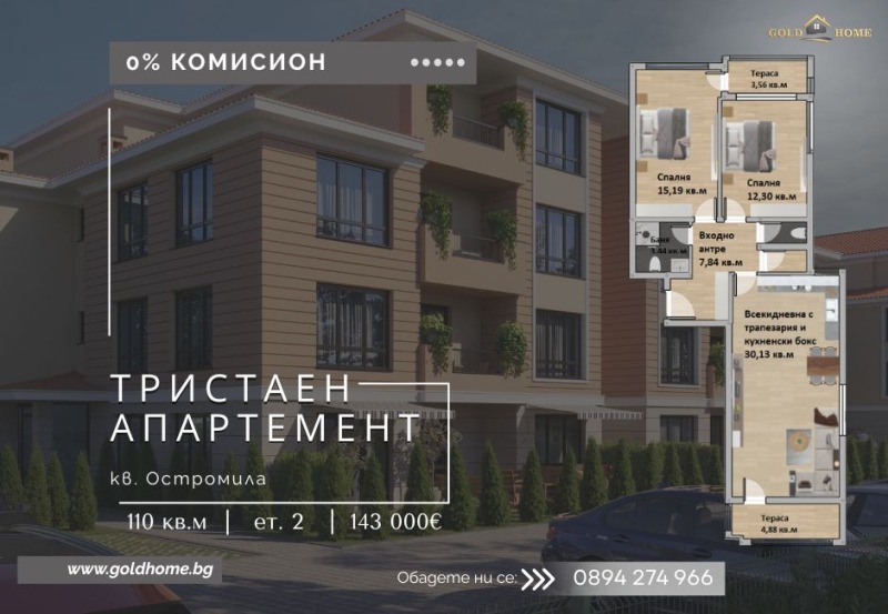 Продава 3-СТАЕН, гр. Пловдив, Остромила