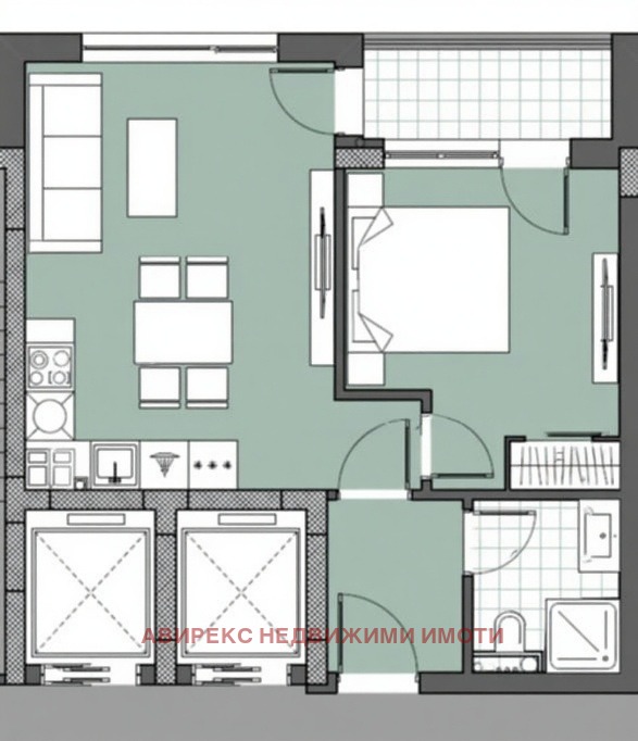 Till salu  1 sovrum Plovdiv , Trakija , 60 kvm | 23149944 - bild [2]