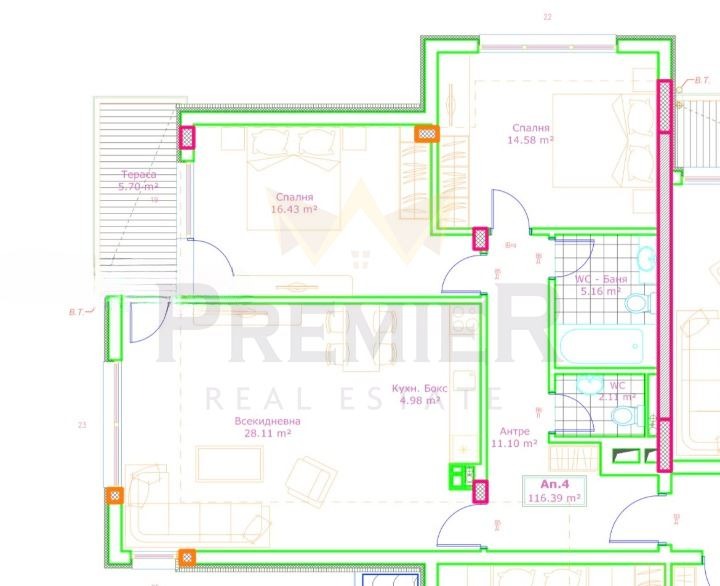 Na prodej  2 ložnice Pernik , Iztok , 116 m2 | 26158538 - obraz [14]