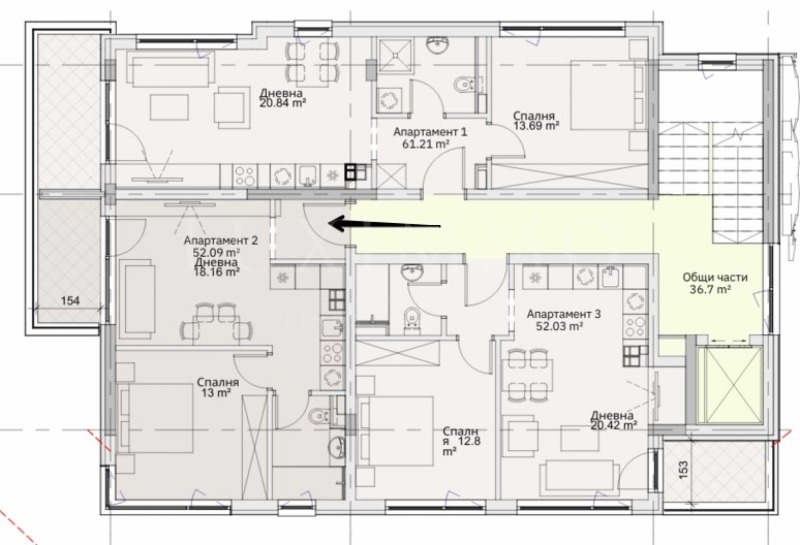 Myytävänä  1 makuuhuone Sofia , Levski , 63 neliömetriä | 37281199 - kuva [2]