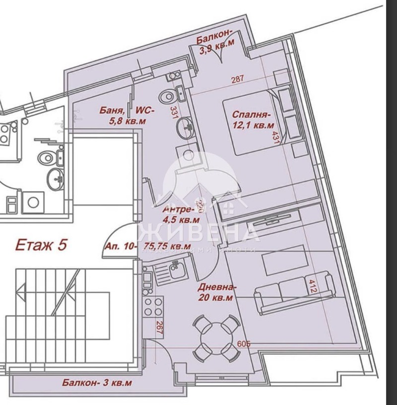 Zu verkaufen  1 Schlafzimmer Warna , Pogrebi , 76 qm | 88086655 - Bild [9]