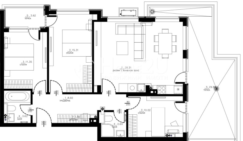 Продава 4-СТАЕН, гр. София, Малинова долина, снимка 8 - Aпартаменти - 47437103