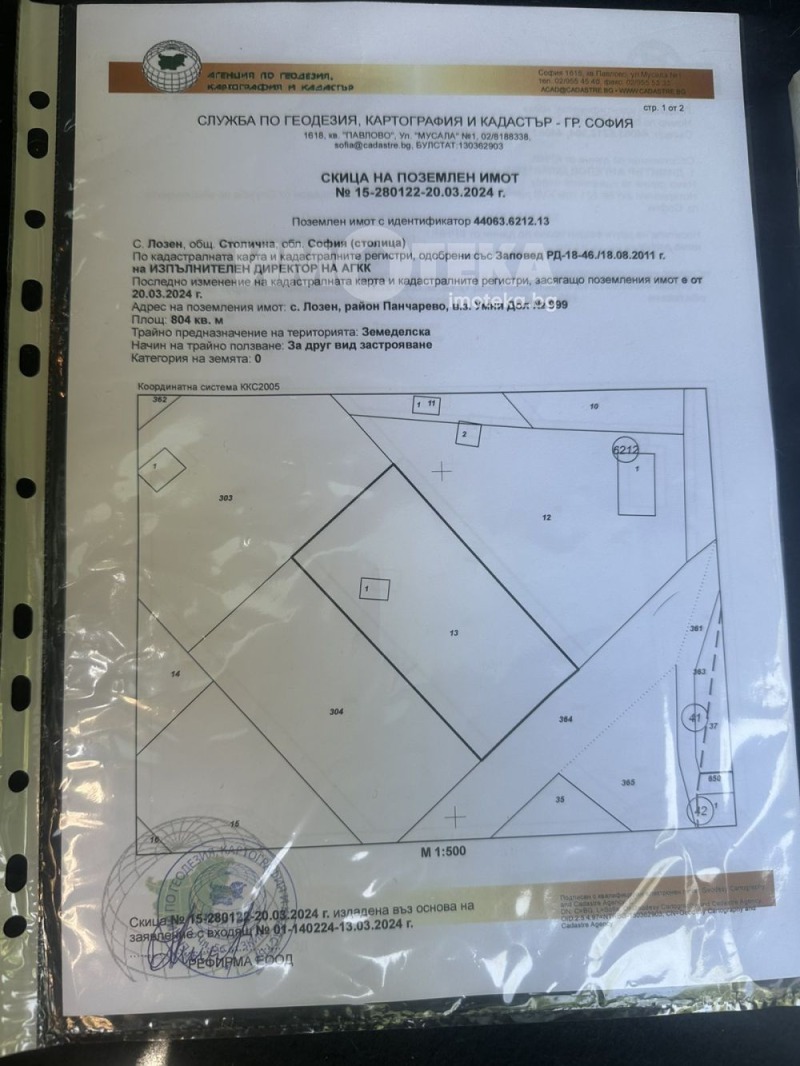 De vânzare  Complot Sofia , Lozen , 804 mp | 92314221