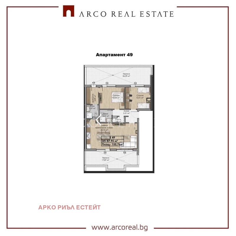 Продава 3-СТАЕН в град София, Овча купел - 156 кв.м / 342 672 € » 670 208.18 лв., АРКО РИЪЛ ЕСТЕЙТ