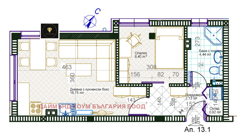 À venda  1 quarto Plovdiv , Hristo Smirnenski , 53 m² | 91154827 - imagem [2]