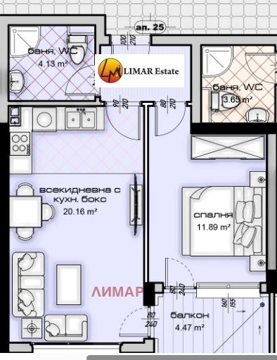 Προς πώληση  1 υπνοδωμάτιο Βαρνα , Καισηεβα γραδηνα , 64 τ.μ | 20924121 - εικόνα [2]