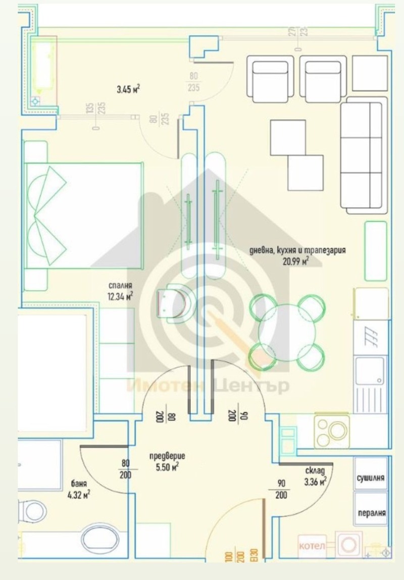 In vendita  1 camera da letto Sofia , Darvenitsa , 72 mq | 49628048 - Immagine [2]