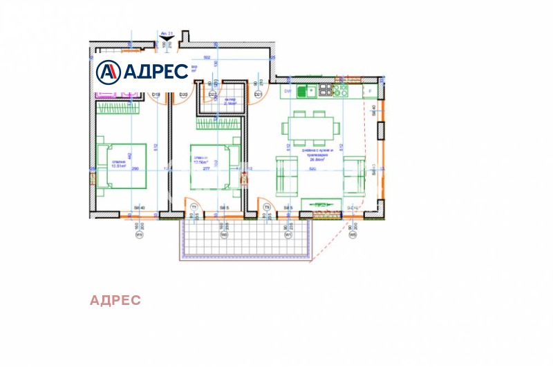 Na prodej  2 ložnice Varna , Vazraždane 1 , 96 m2 | 45960645 - obraz [7]