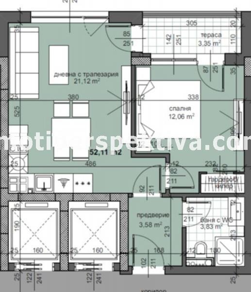 Продава  2-стаен град Пловдив , Тракия , 60 кв.м | 83785749 - изображение [2]