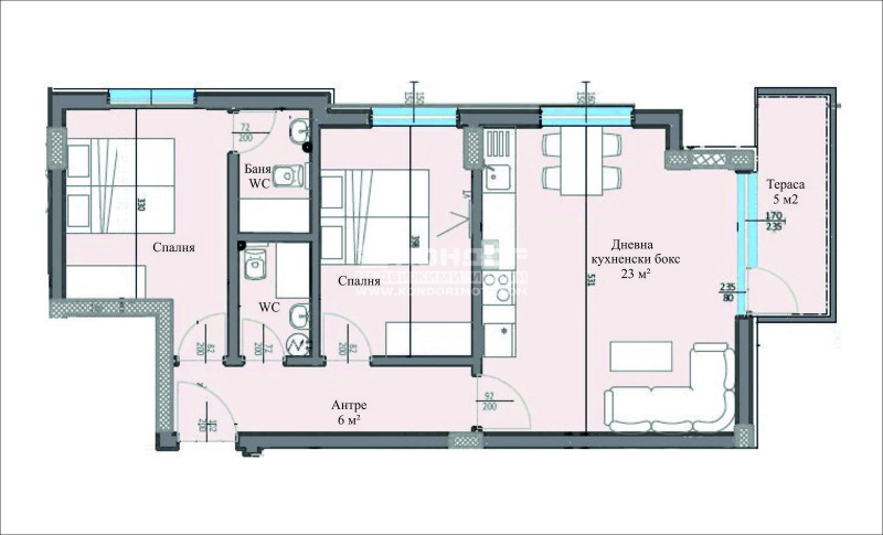 Продаја  2 спаваће собе Пловдив , Вастанически , 86 м2 | 39321101 - слика [2]