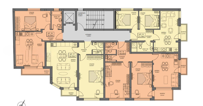 Продаја  2 спаваће собе Софија , Левски В , 82 м2 | 99803927 - слика [3]