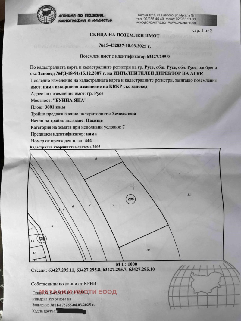 Продава ПАРЦЕЛ в град Русе, Средна кула - 3000 кв.м / 91 350 € » 178 665.07 лв., МЕТАЛИ И ИМОТИ ЕООД